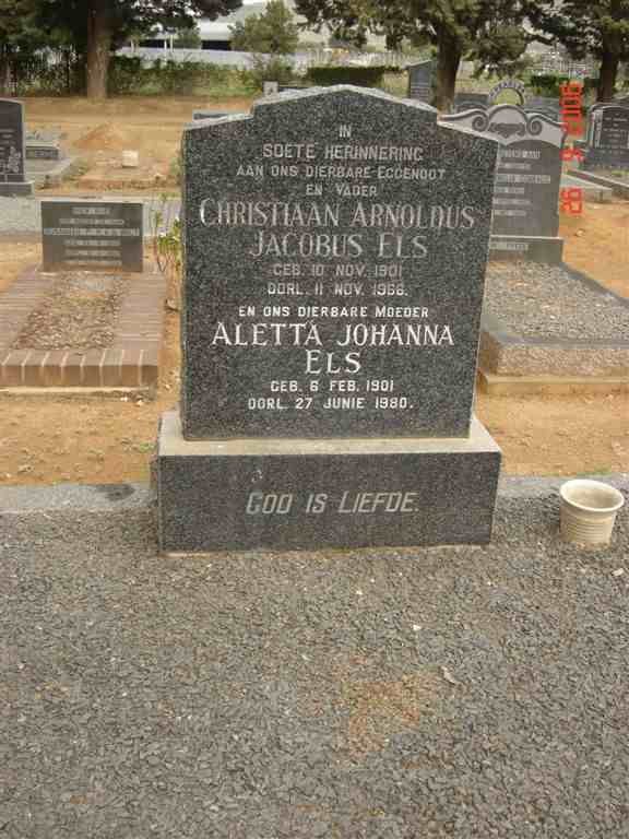 ELS Christiaan Arnoldus Jacobus 1901-1966 &amp; Aletta Johanna 1901-1980