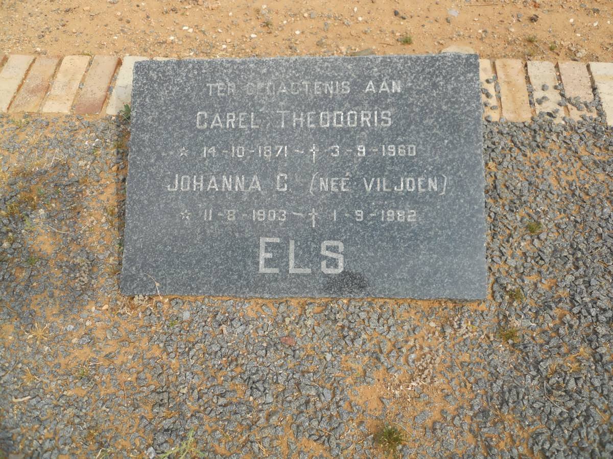 ELS Carel Theodoris 1871-1960 &amp; Johanna C. VILJOEN 1903-1982
