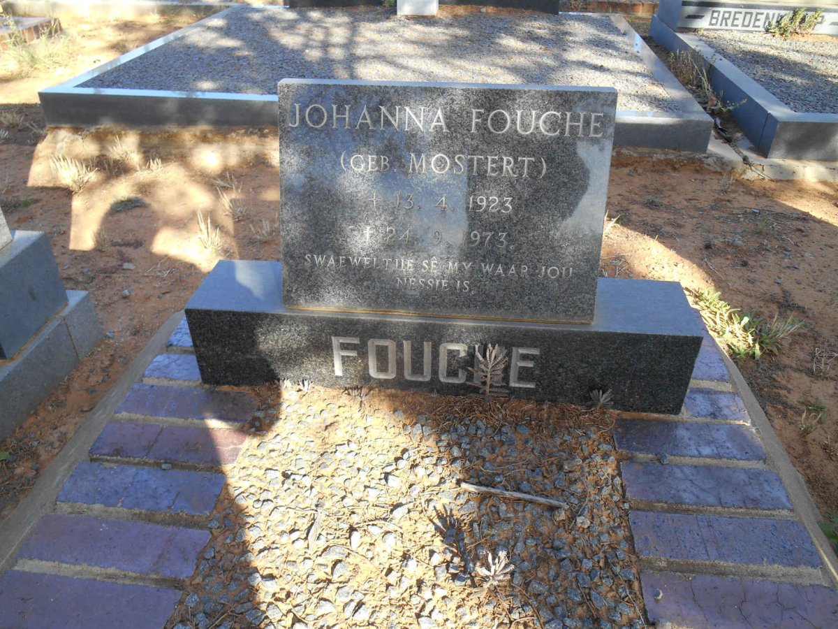FOUCHE Johanna nee MOSTERT 1923-1973