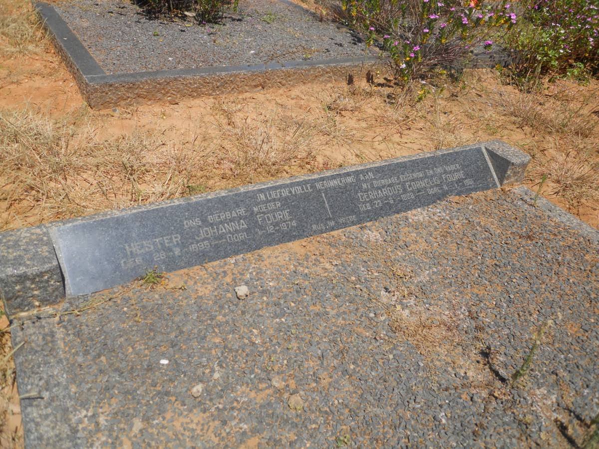 FOURIE Gerhardus Cornelis 1888-1961 &amp; Hester Johanna 1895-1974
