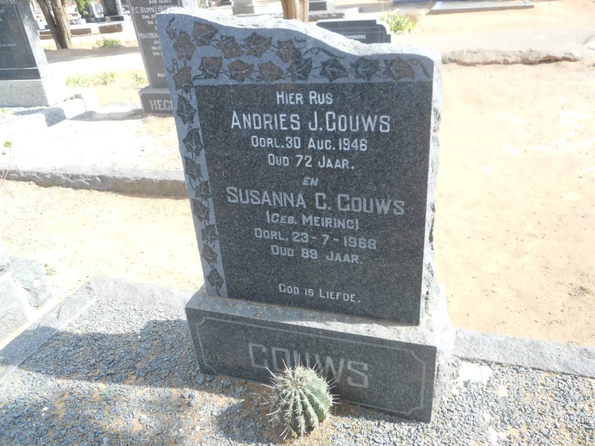 GOUWS Andries J. -1946 &amp; Susanna G. MEIRING -1968