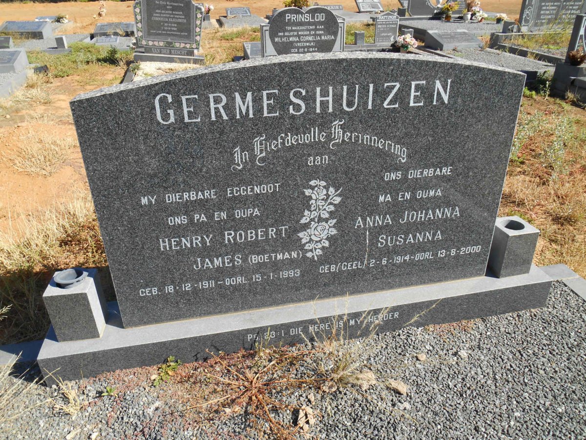 GERMESHUIZEN Henry Robert James 1911-1993 &amp; Anna Johanna Susanna GEEL 1914-2000