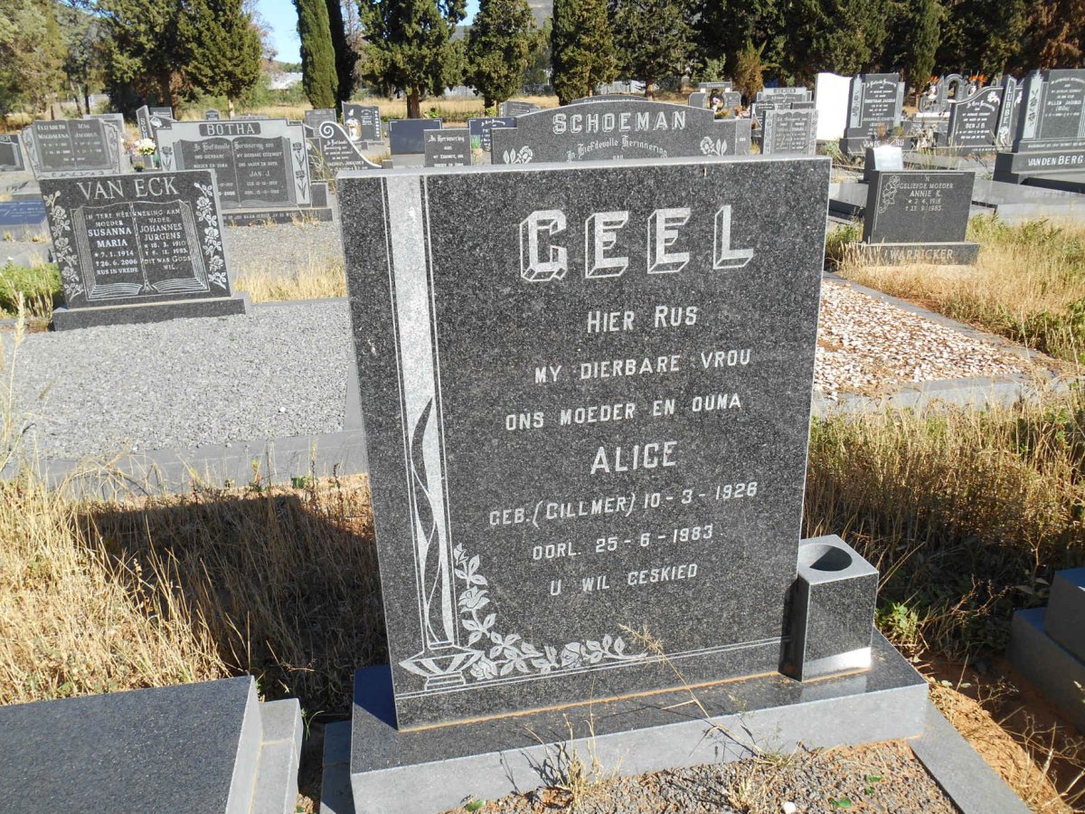 GEEL Alice nee GILLMER 1926-1983