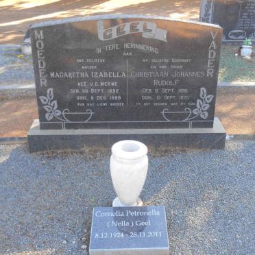 GEEL Christiaan Johannes Rudolf 1885-1970 &amp; Magaretha Izabella V.D. MERWE 1892-1985