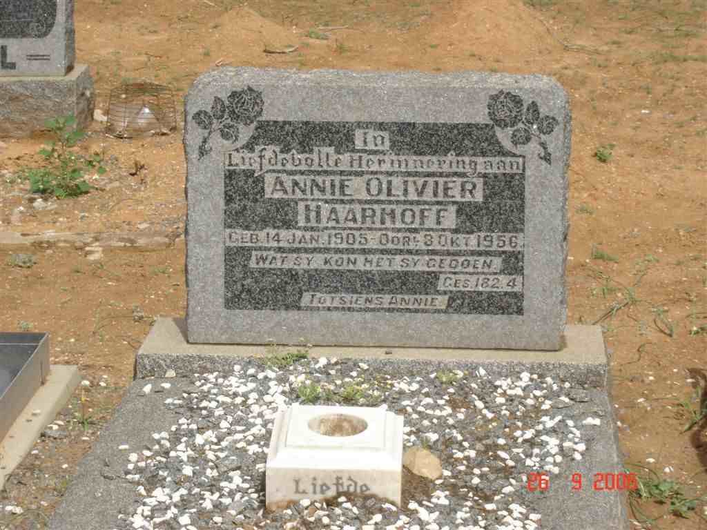 HAARHOFF Annie Olivier 1905-1956