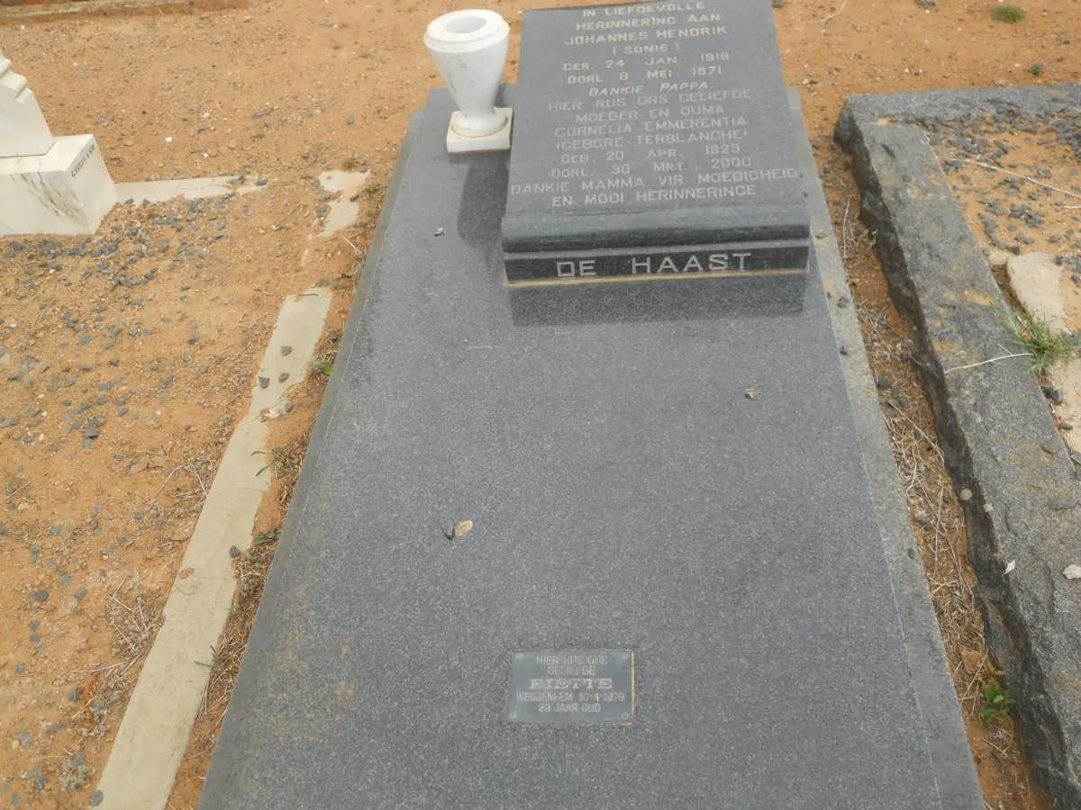 HAAST Johannes Hendrik, de 1918-1971 &amp; Cornelia Emmerentia TERBLANCHE 1923-2000 :: DE HAAST Riette -1979