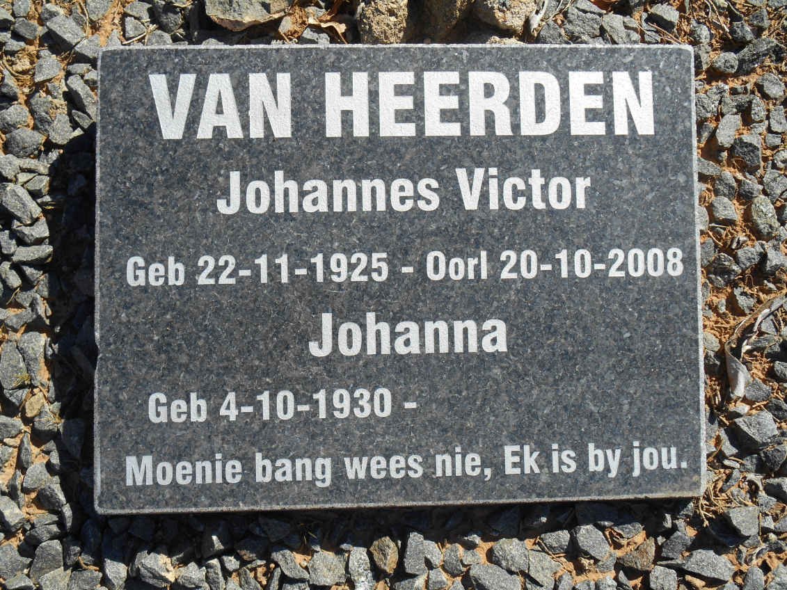HEERDEN Johannes Victor, van 1925-2008 &amp; Johanna 1930-