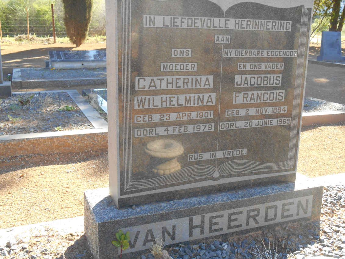 HEERDEN Jacobus Francois, van 1894-1969 &amp; Catherina Wilhelmina 1901-1979