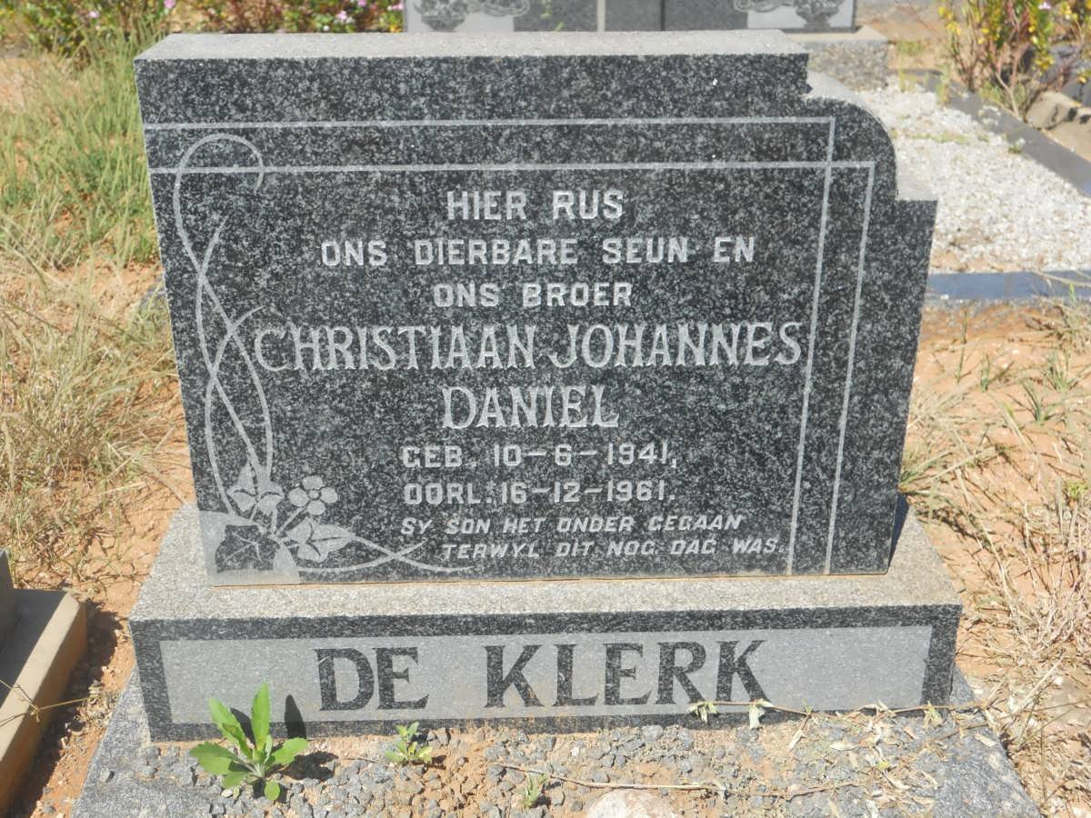 KLERK Christiaan Johannes Daniel, de 1941-1961