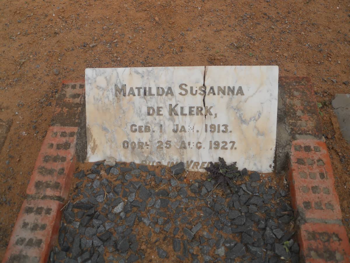 KLERK Matilda Susanna, de 1913-1927