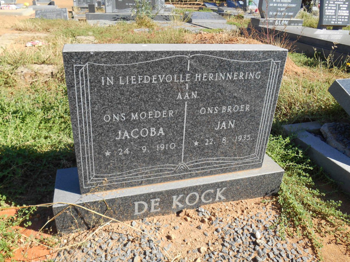 KOCK Jacoba, de 1910- :: DE KOCK Jan 1935-