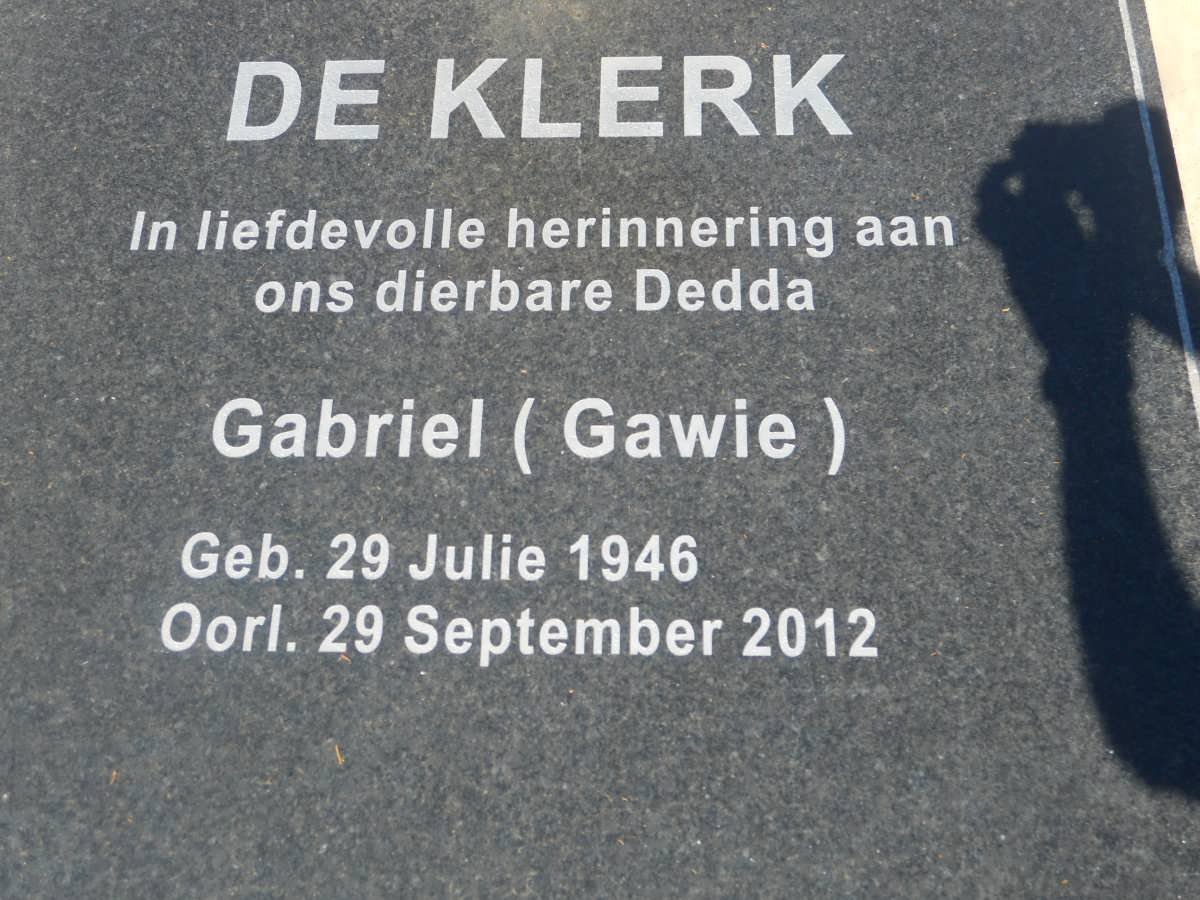KLERK Gabriel, de 1946-2012