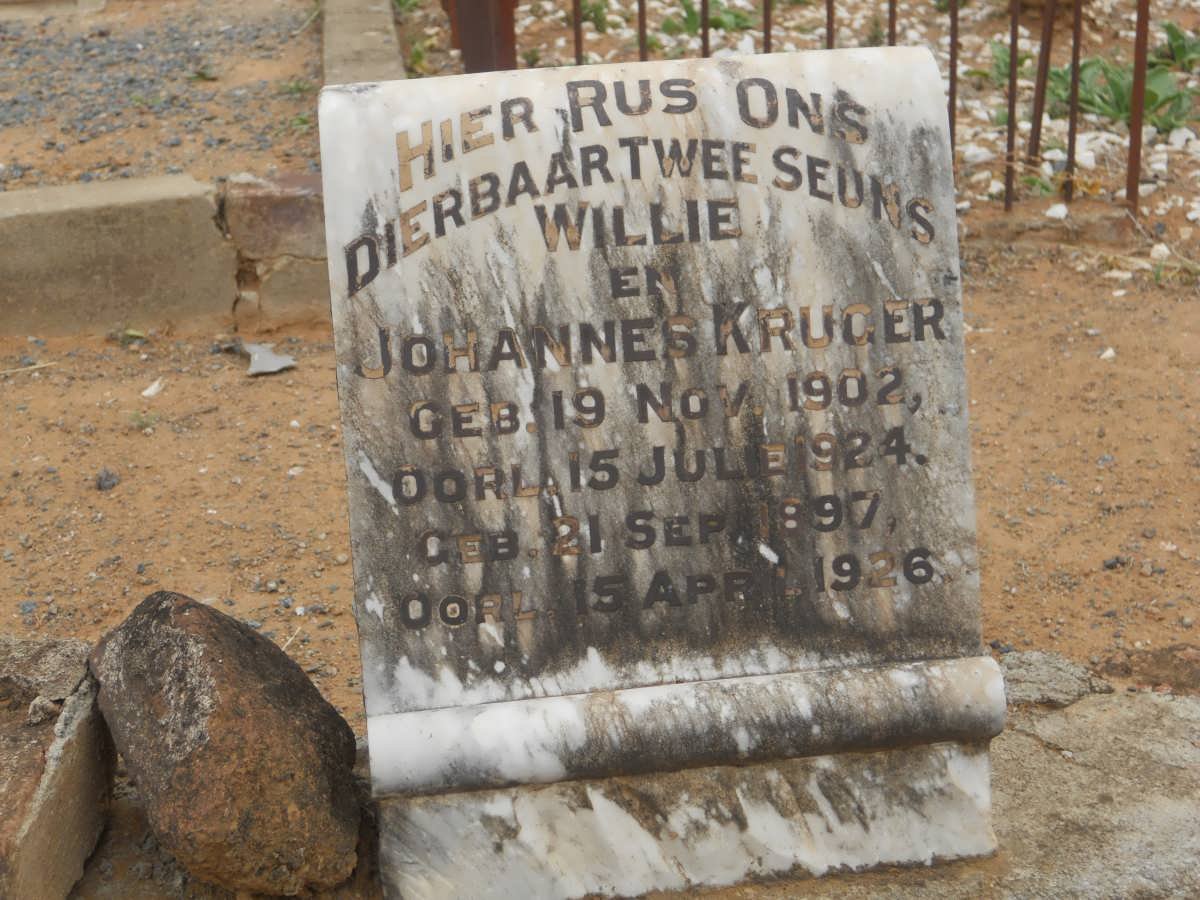 KRUGER Johannes 1897-1926 :: Willie 1902-1924 