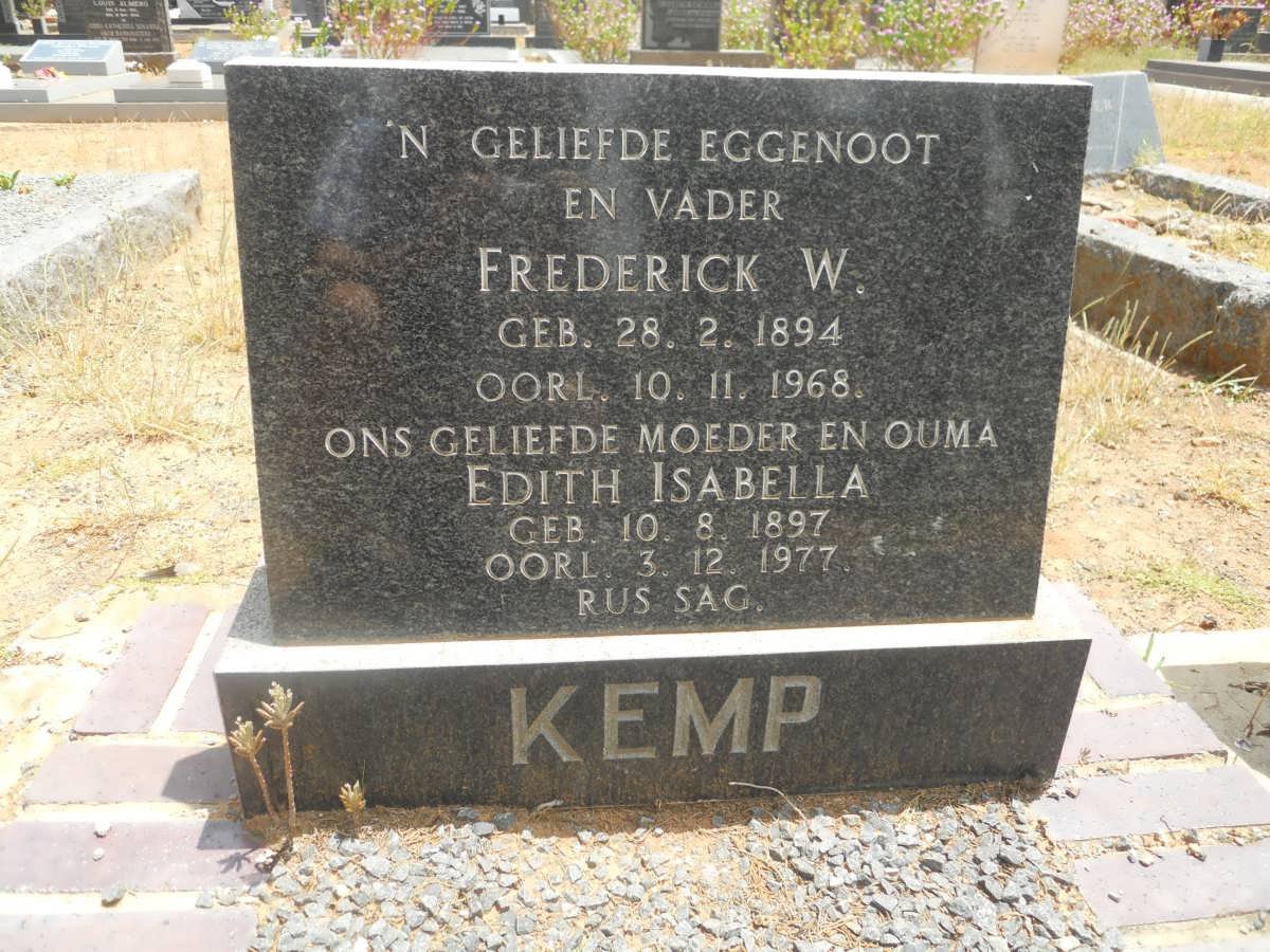 KEMP Frederick W. 1894-1968 &amp; Edith Isabella 1897-1977