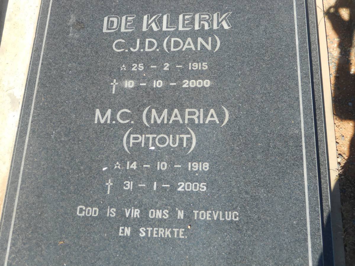 KLERK C.J.D., de 1915-2000 &amp; M.C. PITOUT 1918-2005