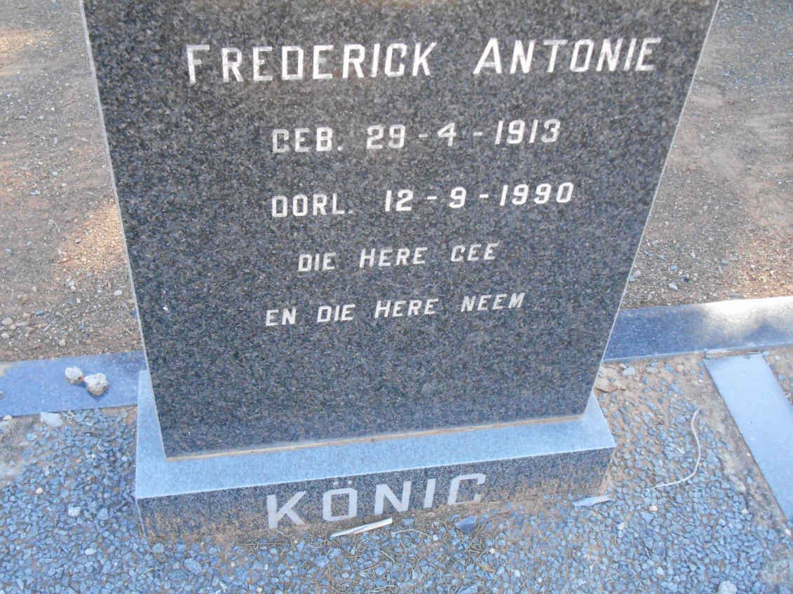 KÖNIG Frederick Antonie 1913-1990