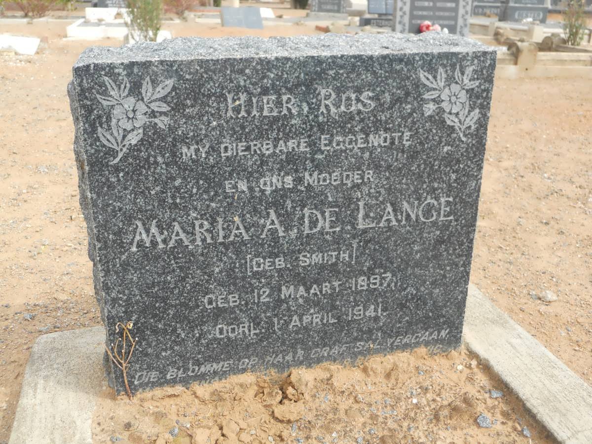 LANGE Maria A., de nee SMITH 1897-1941