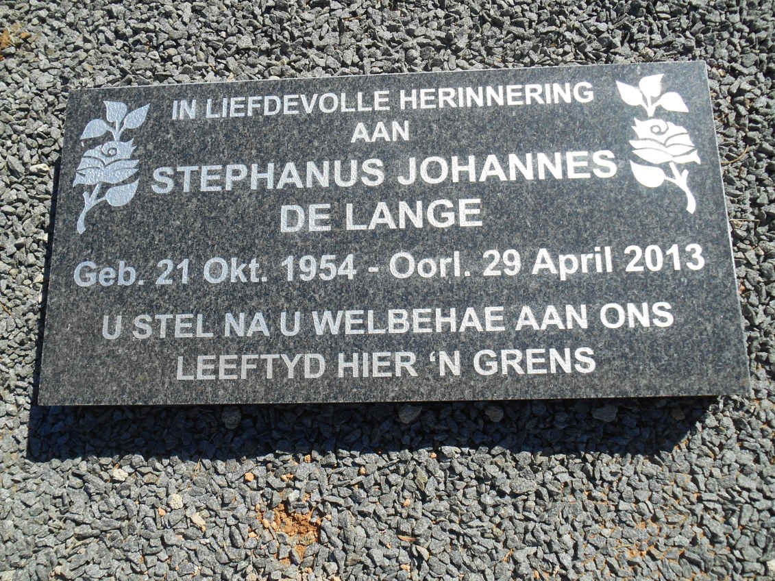 LANGE Stephanus Johannes, de 1954-2013