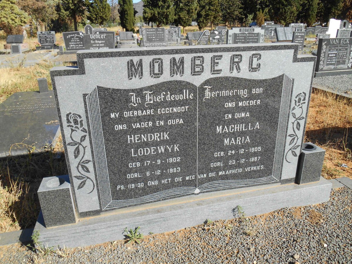 MOMBERG Hendrik Lodewyk 1902-1983 &amp; Machilla Maria 1905-1987