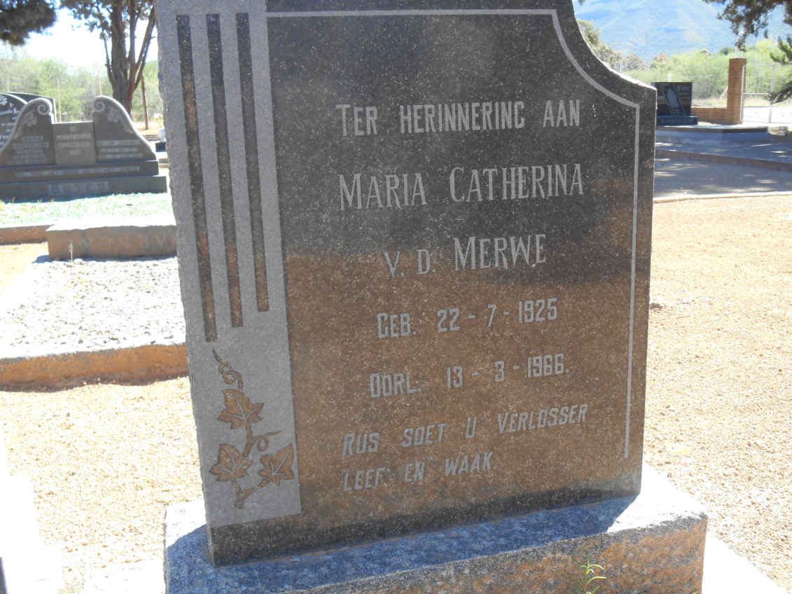 MERWE Maria Catherina, v.d. 1925-1966
