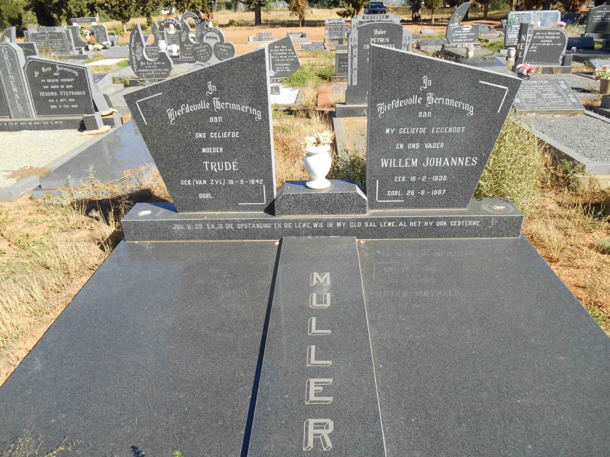 MULLER Willem Johannes 1938-1987 &amp; Trudé VAN ZYL 1942-