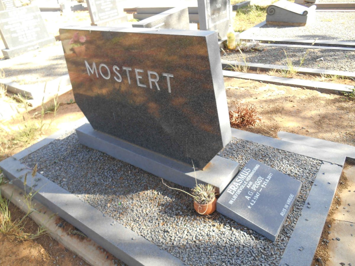 MOSTERT Coerrie 1910-1977 &amp; Annie 1929-1999 :: ERASMUS A.G. Peggy 1947-2011
