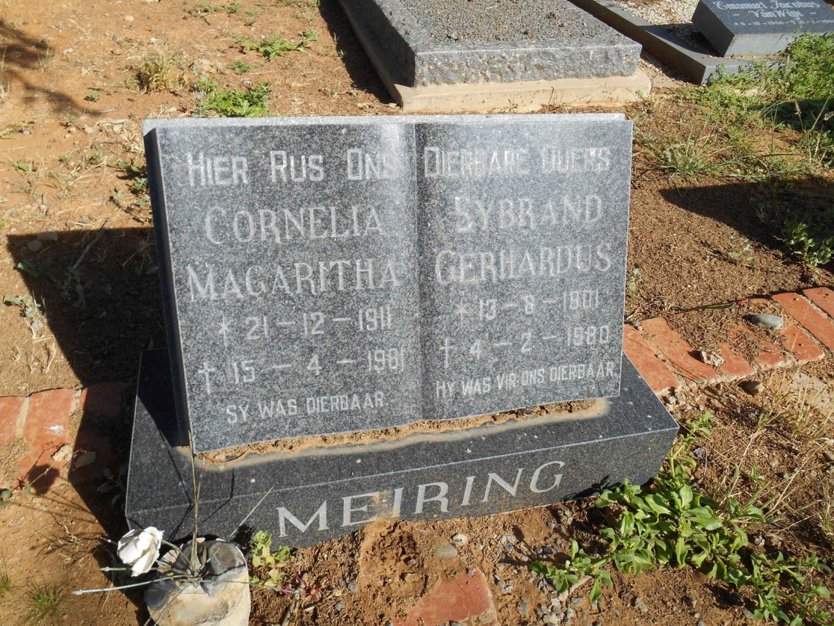 MEIRING Sybrand Gerhardus 1901-1980 &amp; Cornelia Magaritha 1911-1981