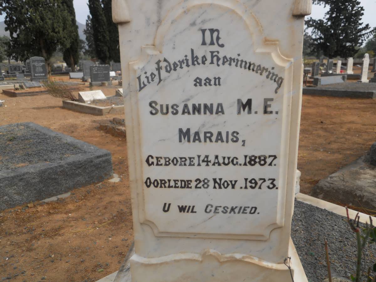 MARAIS Susanna M.E. 1887-1973