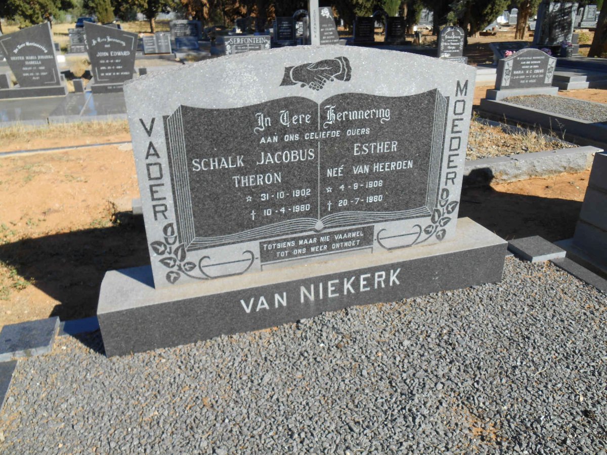 NIEKERK Schalk Jacobus Theron, van 1902-1980 &amp; Esther VAN HEERDEN 1906-1980