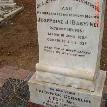 NEL Frederick Cornelius 1891-1957 &amp; Josephine J. HEUNIS 1892-1937