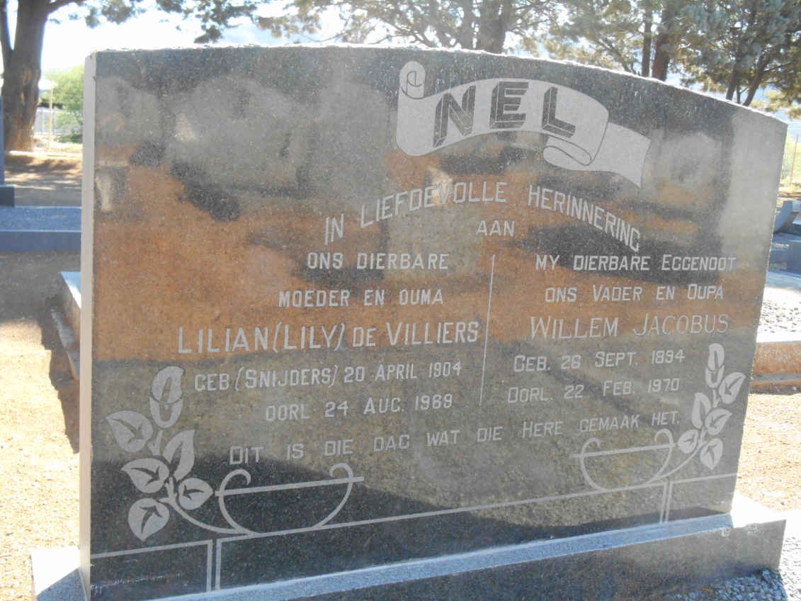 NEL Willem Jacobus 1894-1970 &amp; Lilian de Villiers SNIJDERS 1904-1969