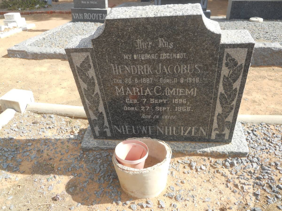 NIEUWENHUIZEN Hendrik Jacobus 1887-1946 &amp; Maria C. 1896-1966