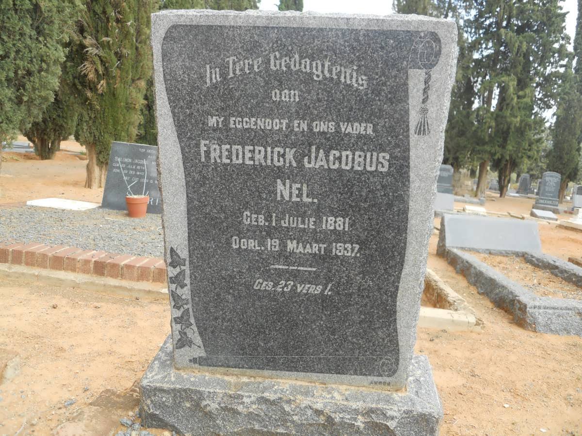 NEL Frederick Jacobus 1881-1937