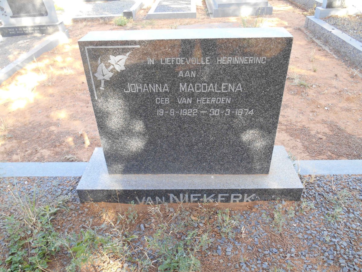 NIEKERK Johanna Magdalena, van nee VAN HEERDEN 1922-1974