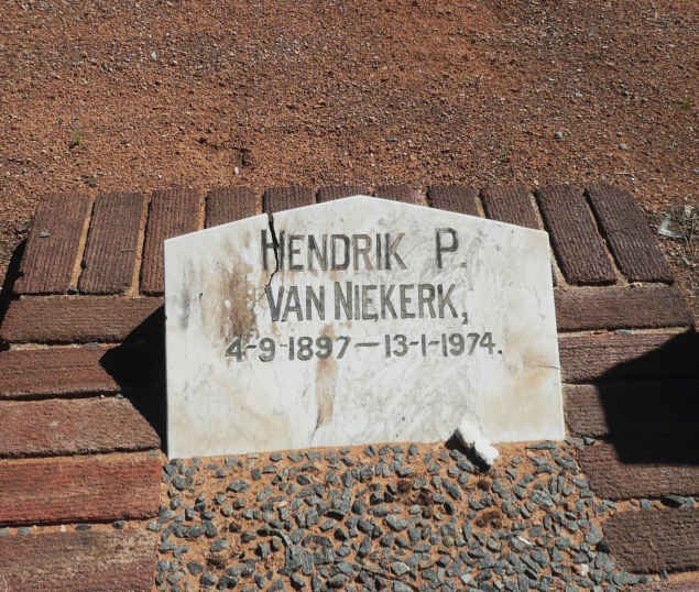 NIEKERK Hendrik P., van 1897-1974