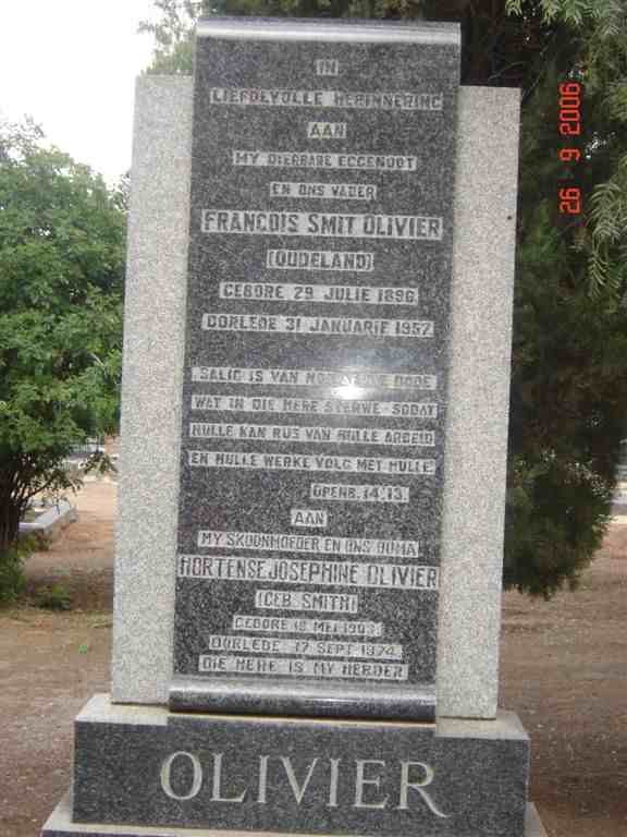 OLIVIER Francois Smit 1896-1957 &amp; Hortense Josephine SMITH 1903-1974