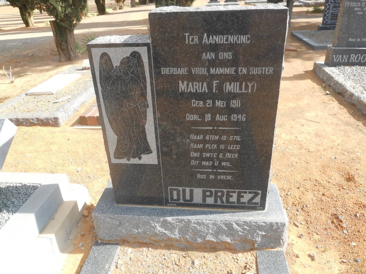 PREEZ Maria F., du 1911-1946
