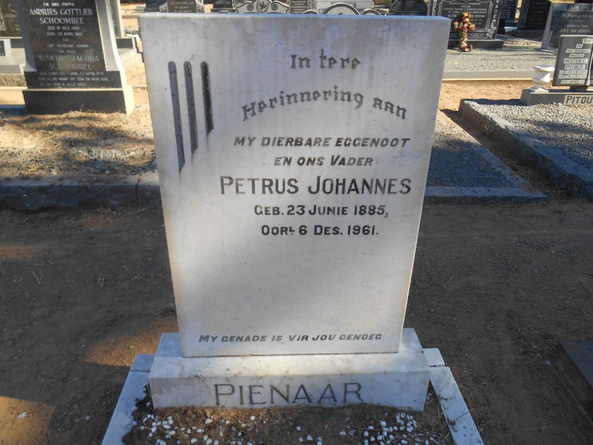 PIENAAR Petrus Johannes 1885-1961