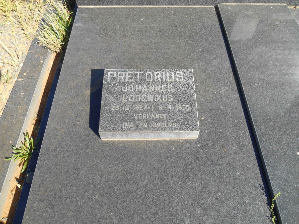 PRETORIUS Johannes Lodewikus 1927-1995