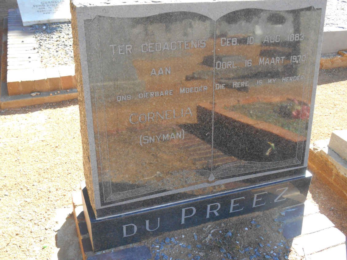 PREEZ Cornelia, du nee SNYMAN 1883-1970