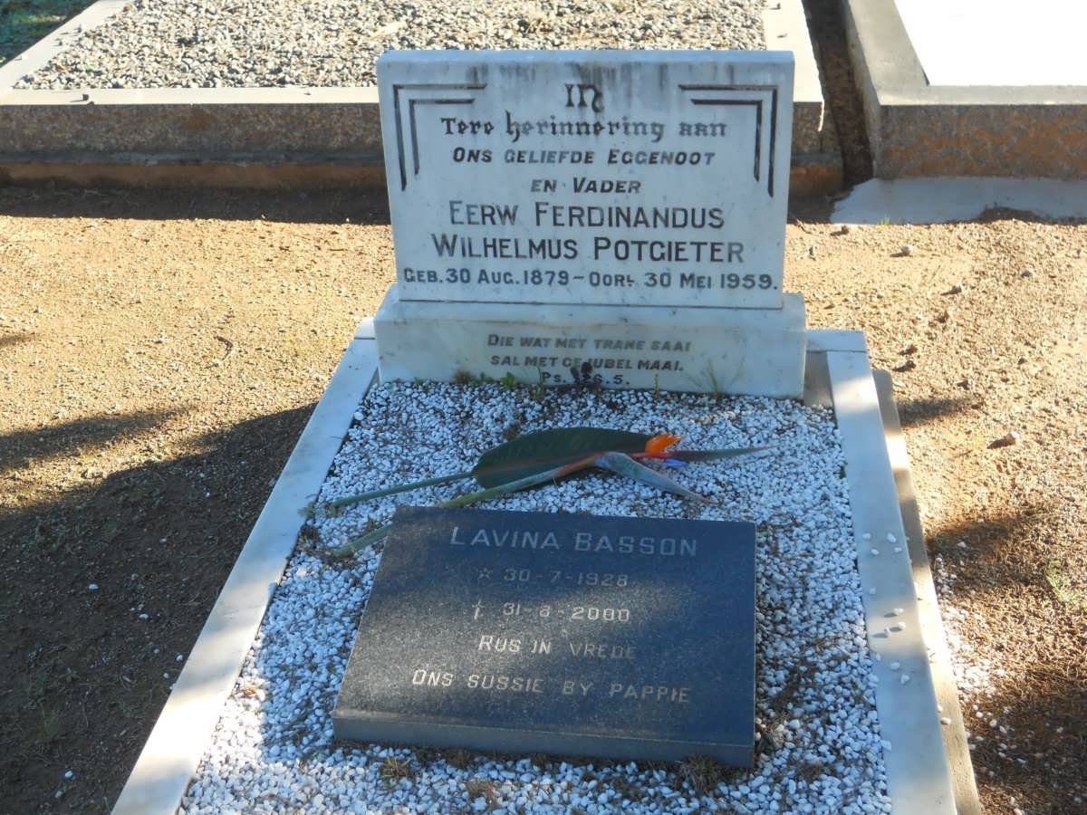 POTGIETER Ferdinandus Wilhelmus 1879-1959 :: BASSON Lavina 1928-2000