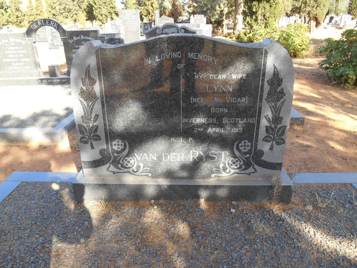 RYST Lynn, van der nee McVICAR 1913-