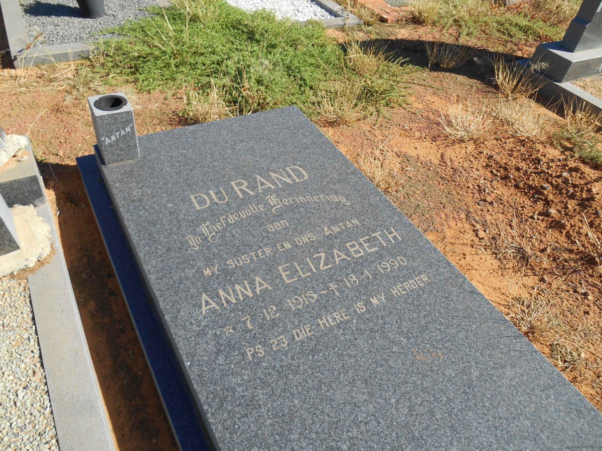 RAND Anna Elizabeth, du 1915-1990