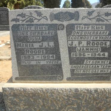 ROODE J.P. 1896-1944 &amp; Maria J.L. 1903-1994