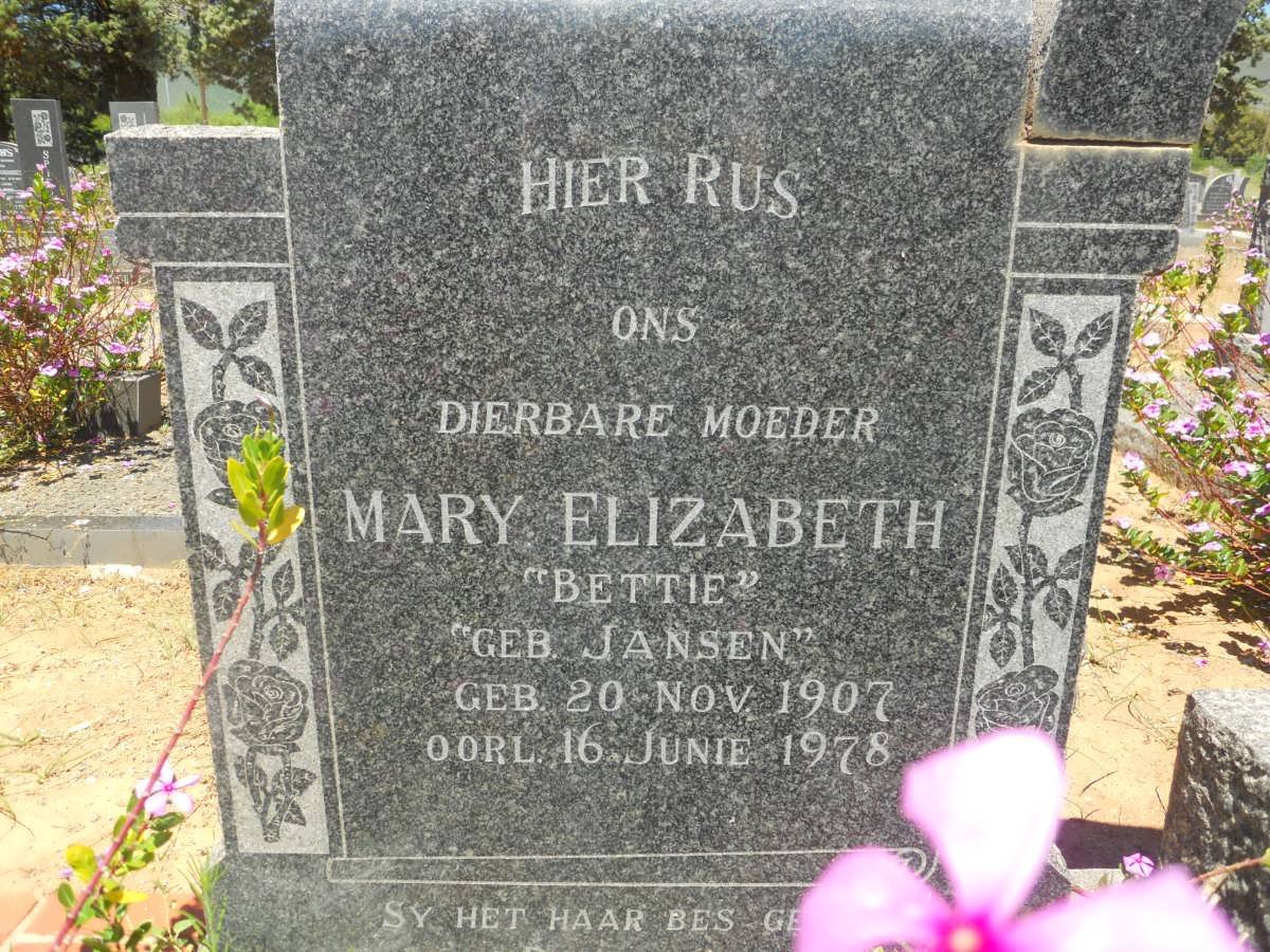 RAUTENBACH Mary Elizabeth nee JANSEN 1907-1978