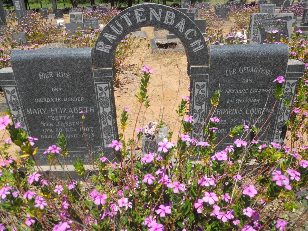 RAUTENBACH Gerhardus Lourens 1906-1962 &amp; Mary Elizabeth JANSEN 1907-1978