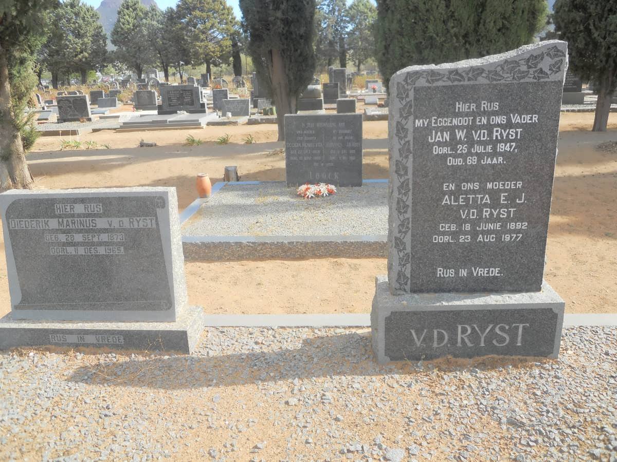 RYST Jan W., v.d. -1947 &amp; Aletta E.J. 1892-1977 :: V.D. RYST Diederik Marinus 1873-1965