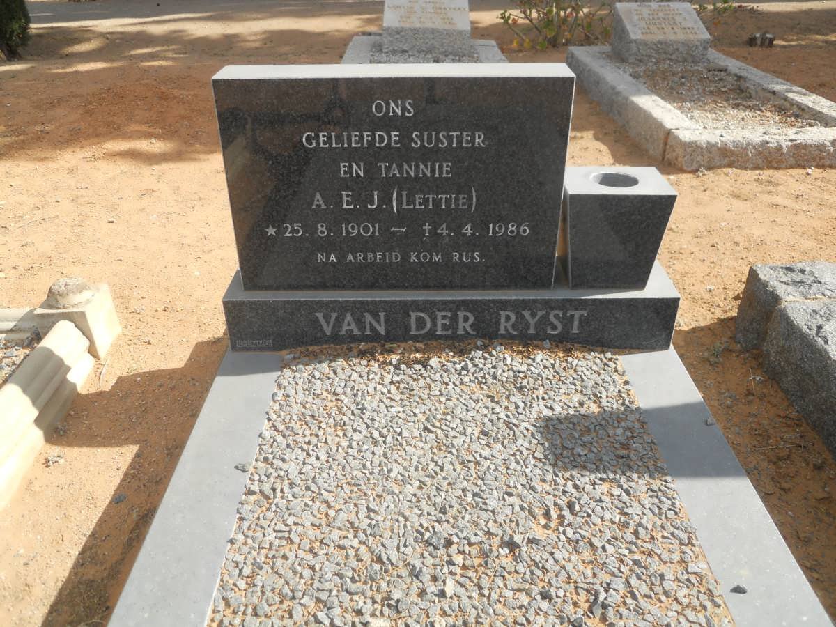 RYST A.E.J., van der 1901-1986