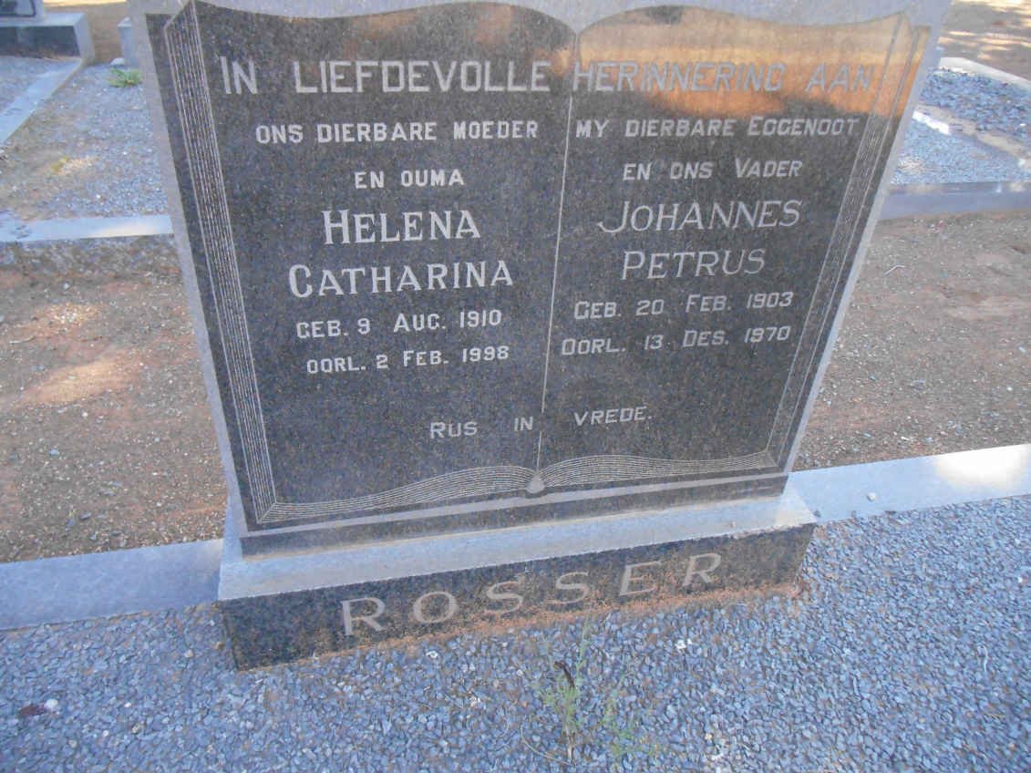 ROSSER Johannes Petrus 1903-1970 &amp; Helena Catharina 1910-1998