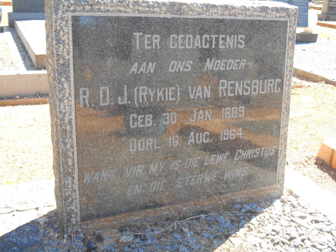 RENSBURG R.D.J., van 1889-1964